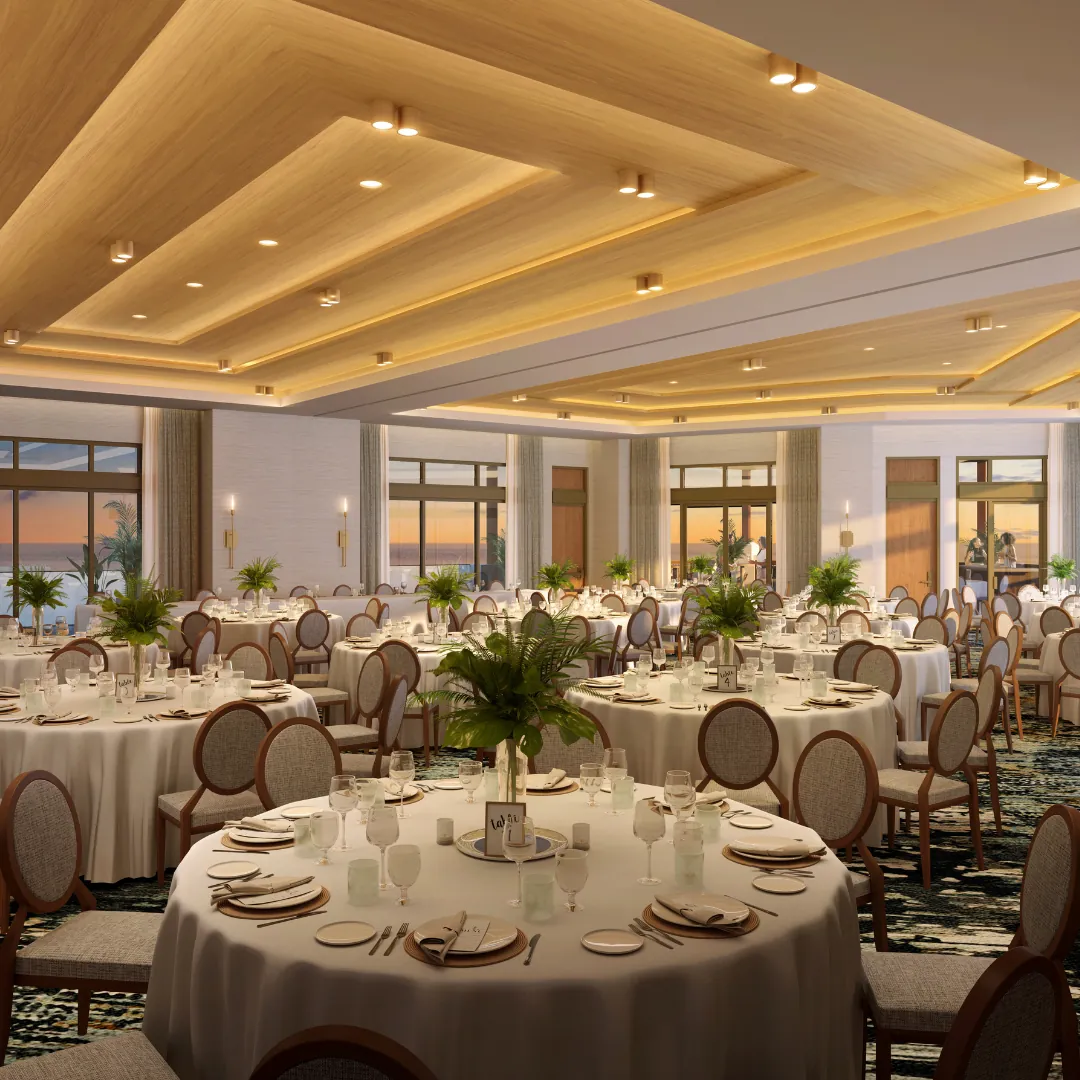 Event venue set for a banquet