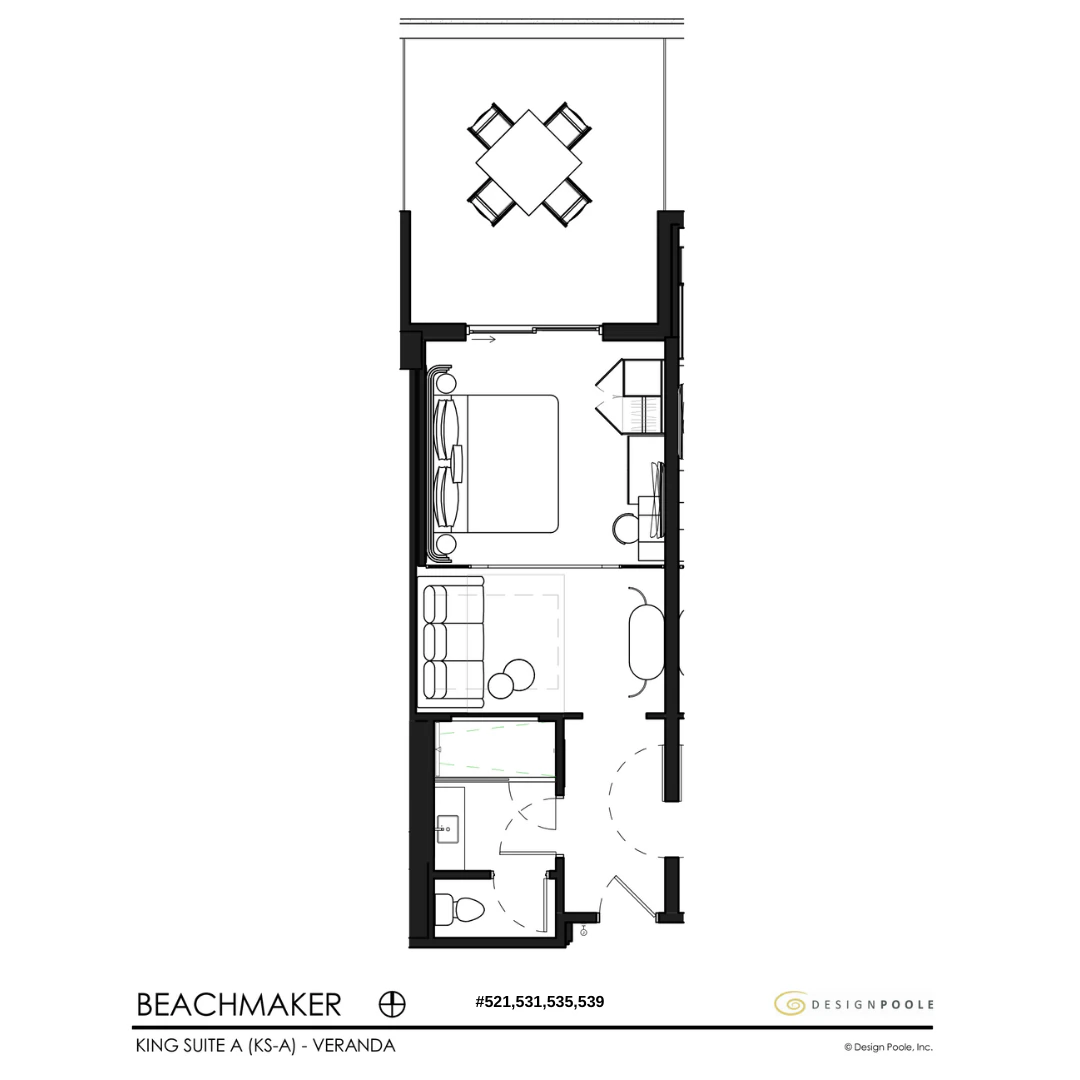 The Beachmaker, King Suite A with veranda
